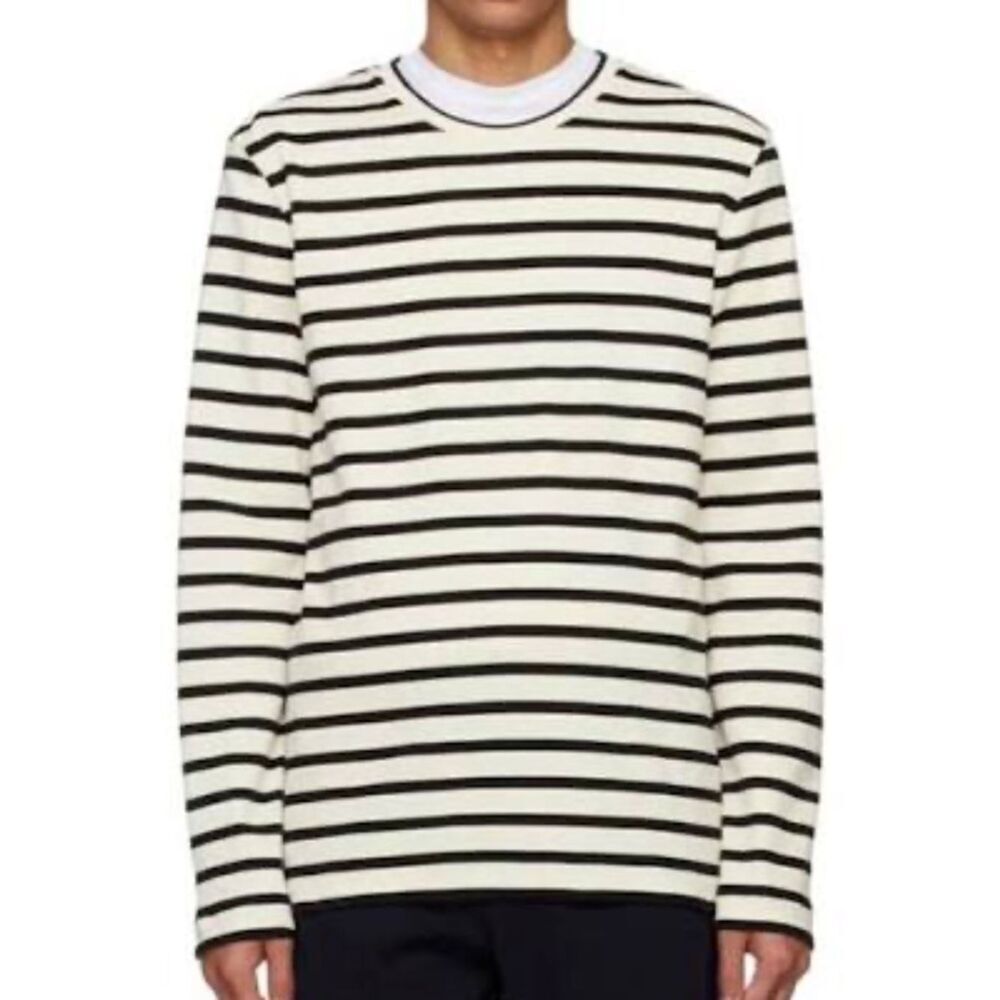 Jil Sander Deep Navy/ Off-White Striped Long Sleeve T-shirt/Sweater - L, NWOT di